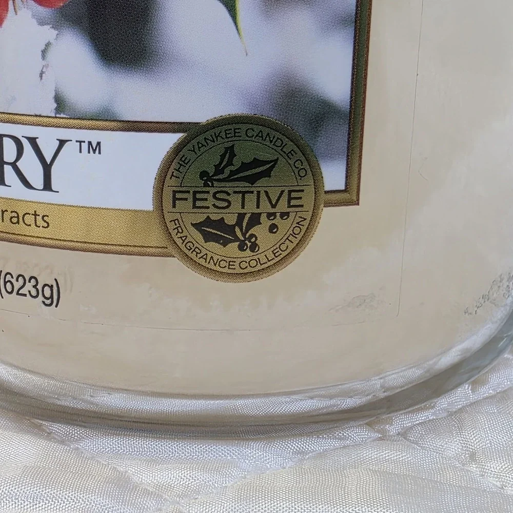 New Rare HTF Yankee Candle Snow Berry Jar Candle 22 Oz‎